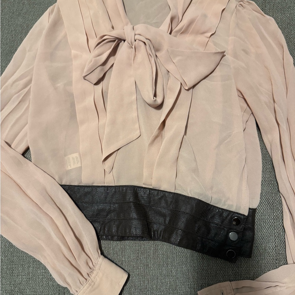 Elegant Blush Pink Chiffon Blouse